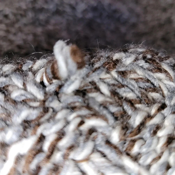 Vintage  Handmade Sweater Brown and White Knitted Zipper front - Picture 5 of 12